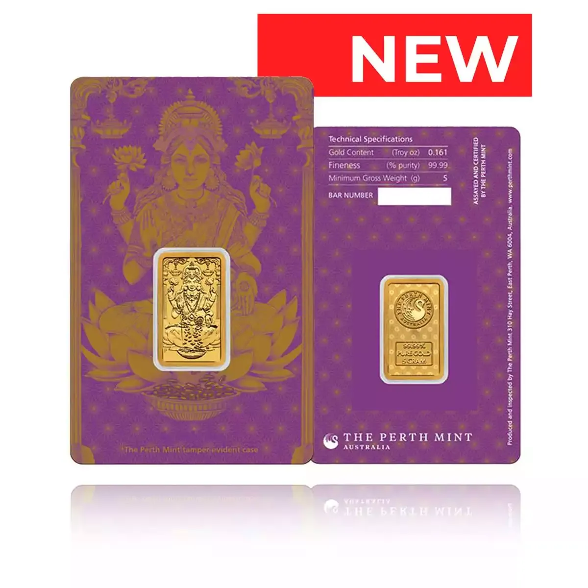 Perth Mint Lakshmi 5g Gold Minted Bar